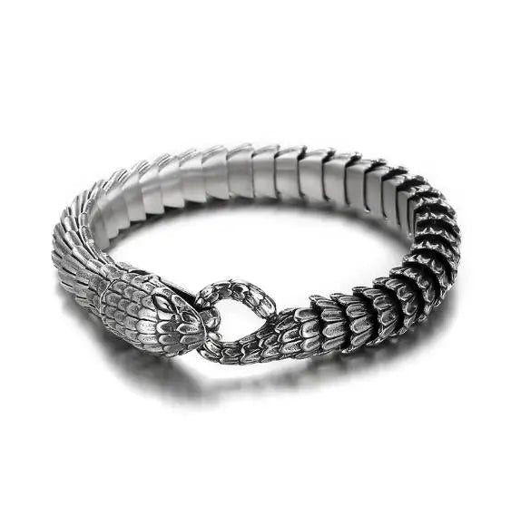 316L Stainless Steel Black Snake Chain Bracelet Men and Women Hip Hop Charm Biker Gothic Bracelet Gift Vintage Jewelry Wholesale