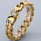 Retro Man Bracelet for Men Solid 18MM 316L Stainless Steel Curb Cuban Link Chain Bracelets Men's Hand Wrist Jewelry