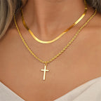 Twisted Cross Pendant Necklace — Silver