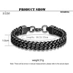 Black Reversible Double Chain Bracelet — Stainless Steel