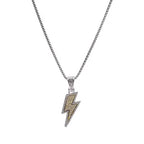 Stainless Steel Lightning Bolt Pendant Necklace Hip-Hop Style Fashionable Jewelry for Women and Men Gift Idea