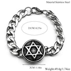 Star Steel Bracelet Judaism Israel Hexagram Jewish