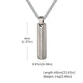 Sunburst Long Bar Pendant Necklace — Stainless Steel