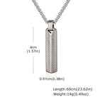 Sunburst Long Bar Pendant Necklace — Stainless Steel