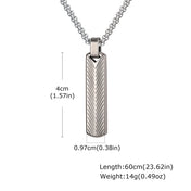 Sunburst Long Bar Pendant Necklace — Stainless Steel