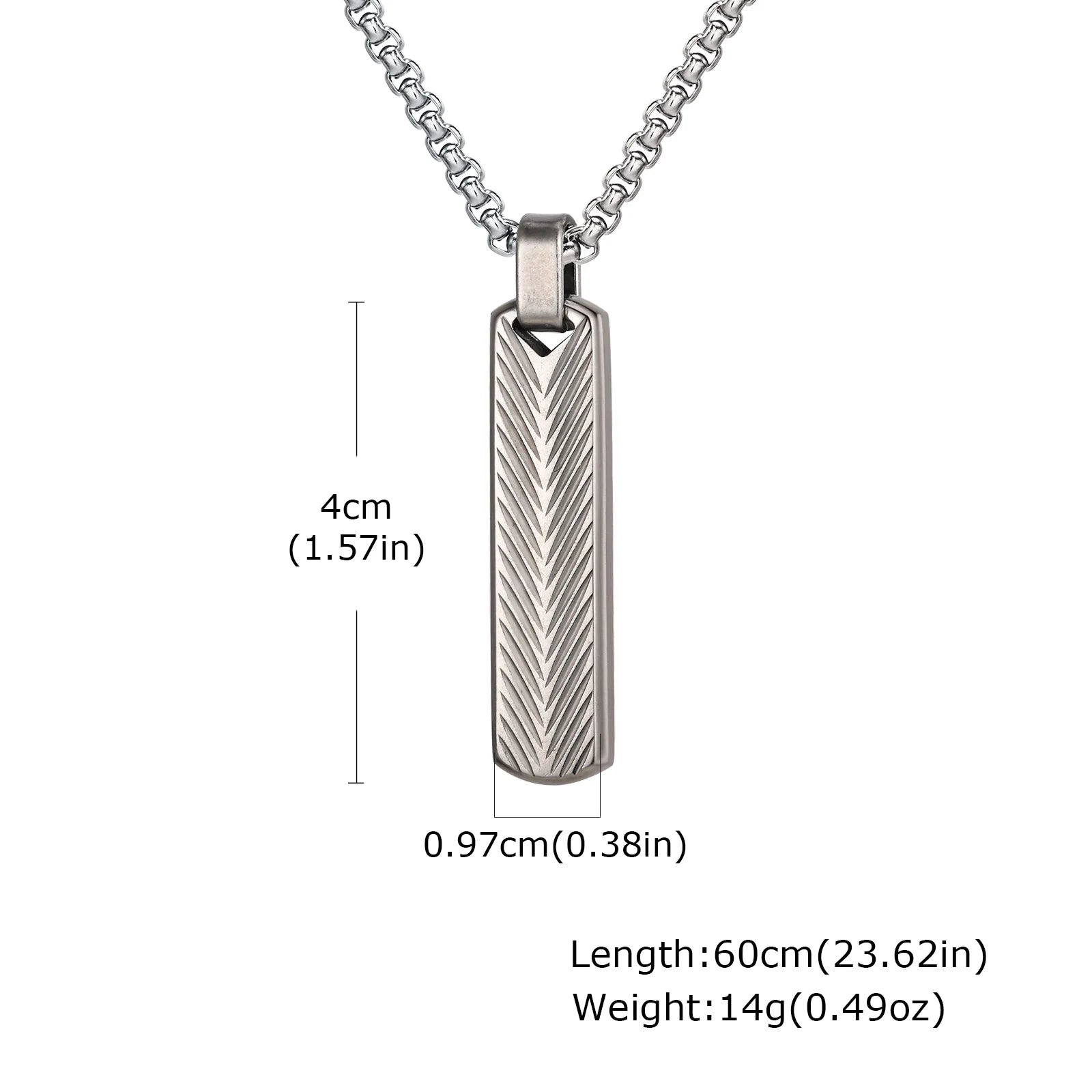 Sunburst Long Bar Pendant Necklace — Stainless Steel