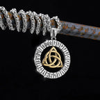 Nordic Totem Amulet Rune Necklace Retro Geometric Pattern Stainless Steel Jewelry Viking Punk Pendant Men's Fashion