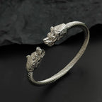 Wolf Head Wire Bracelet — Gold & Silver Color, Stainless Steel