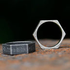 2023 New Creative Style 316L Stainless Steel Hexagon Viking Nordic Runes Ring For Men Fashion Biker Cool Jewelry Gift