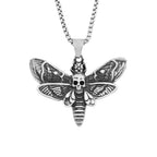Skull Moth Pendant — Stainless Steel