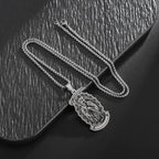 Retro Punk Stainless Steel Holy Death Skull Scythe Pendant Necklace for Men  Gothic Jewelry Halloween Gifts
