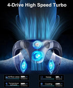 New Portable Neck Fan 5200mAh Neck Air Conditioner Rechargeable Semiconductor Cooling Fan Outdoor Personal Fan Wearable
