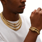 Iced Out Cuban Chain Necklace — Gold