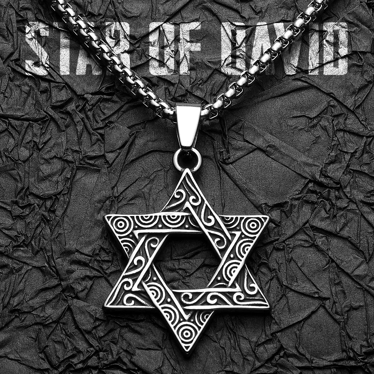 Solomon Seal Pendant Necklace Stainless Steel Vintage