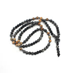 6mm Natural Map Stone Black Shimmerstone Hematite Necklace for Men and Women