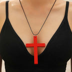 Wood Cross Pendant Necklace