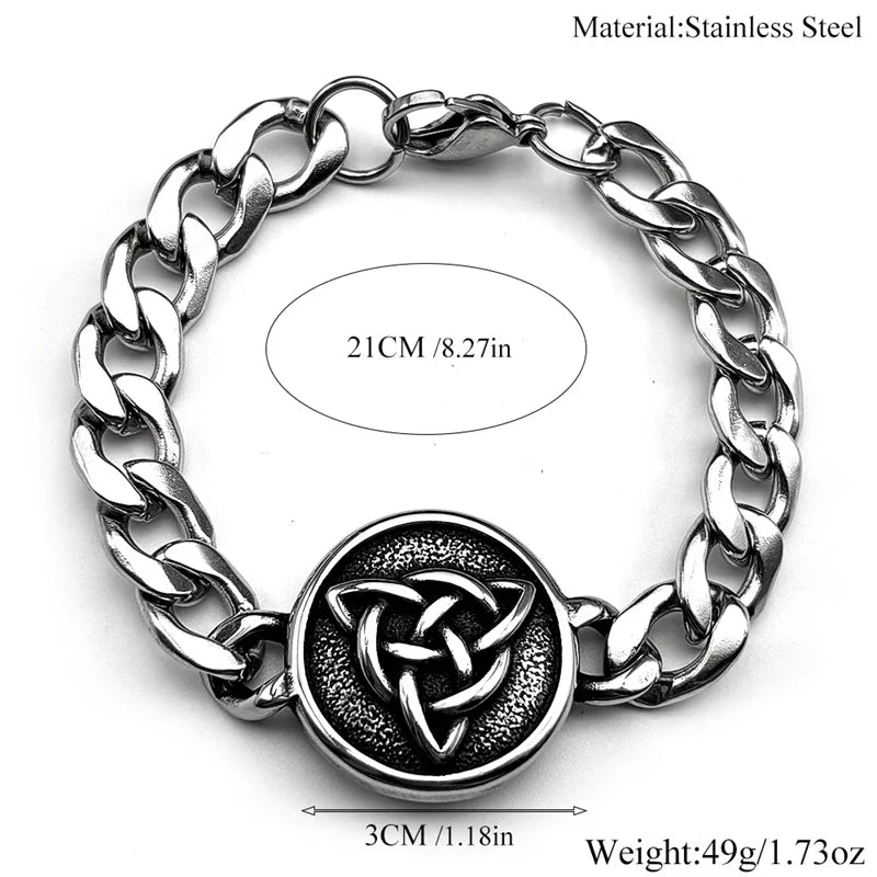Celtic Knot Silver Bracelet Witch Triquetra Trinity