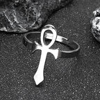 Ankh Cross Ring — Stainless Steel
