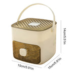Portable Ice Maker with Handle & Storage Drawer Countertop Ice Cube Maker Compact Ice Maker Machine for Household &