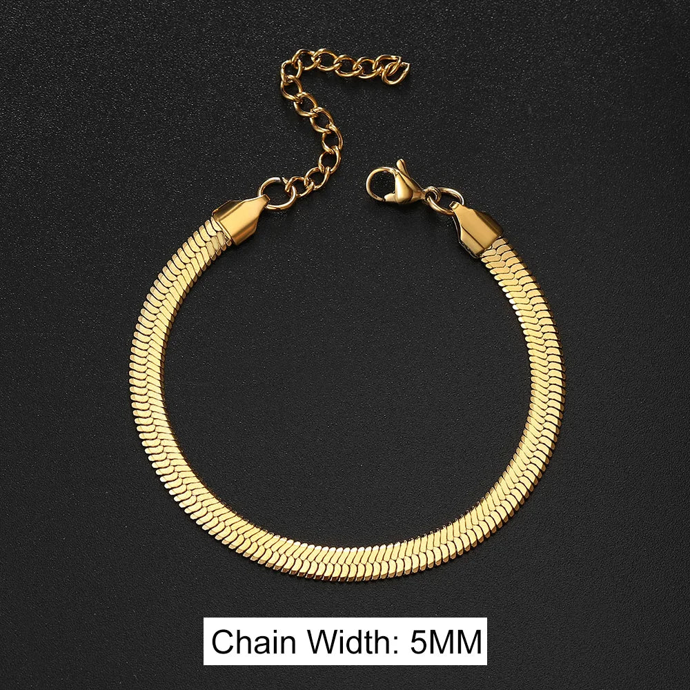Stainless Steel Snake Bracelet Blade Chain