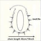 Studded Spikes Choker Necklace — Stainless Steel