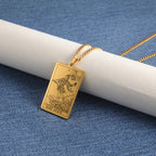 Dawapara Vintage Tarot Card Necklace The Major Arcana Pagan Astrology Talisman Pendants Necklace Stainless Steel Jewelry