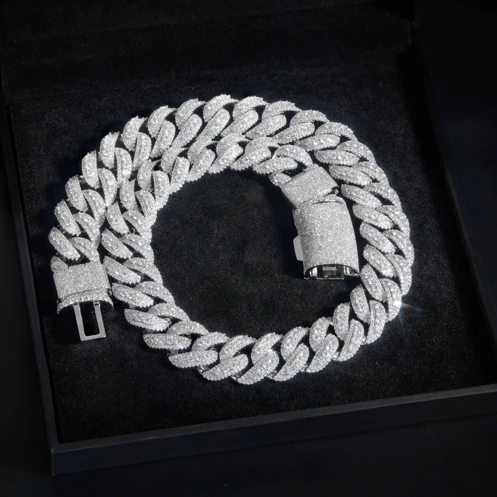 Heavy Bubble Iced Out Miami Cuban Chain Necklace 22mm