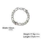 My Shape Fashion Cuban Chain Men Bracelet Stainless Steel 3/5/7/9mm Width Chain Bracelets Figaro Chain Boy Wrist Jewelry Couple