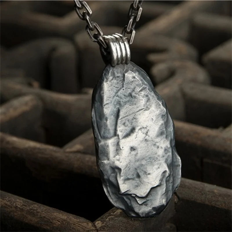 Ethnic Style The Six Character Great Bright Mantra Amulet Necklace Men Jewelry Retro Stone Pendant Male Choker Accessories