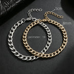 Width 6/8mm 316L Stainless Steel Men's Goth Y2K Cuban Style Fashion Bracelet America N Retro Steampunk Accessories
