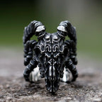 2022 NEW Men's 316L stainless steel rings Retro Sheep Skull Head Vintage gothic punk high-quality Jewelry Gifts free