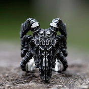 316L Stainless Steel Sheep Skull Head Gothic Ring