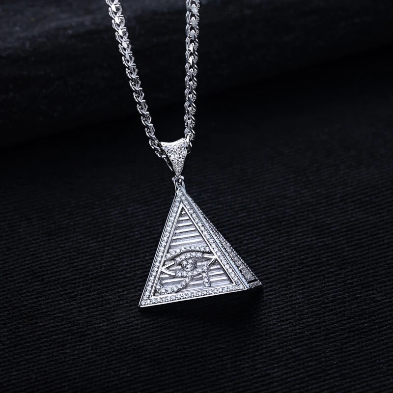 Iced Out Eye of Horus Pendant — 925 Silver