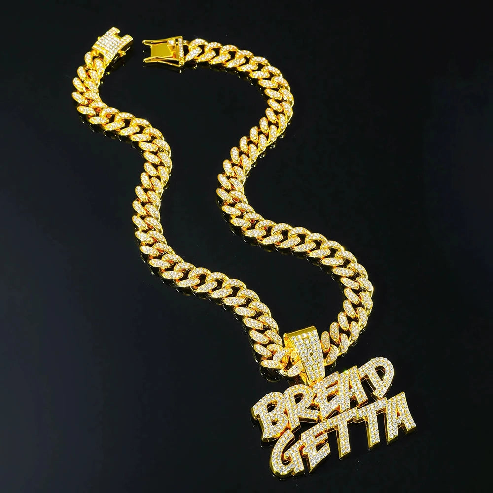 Cuban Chain Letter Pendant Necklace — Zinc Alloy
