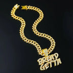 Cuban Chain Letter Pendant Necklace — Zinc Alloy