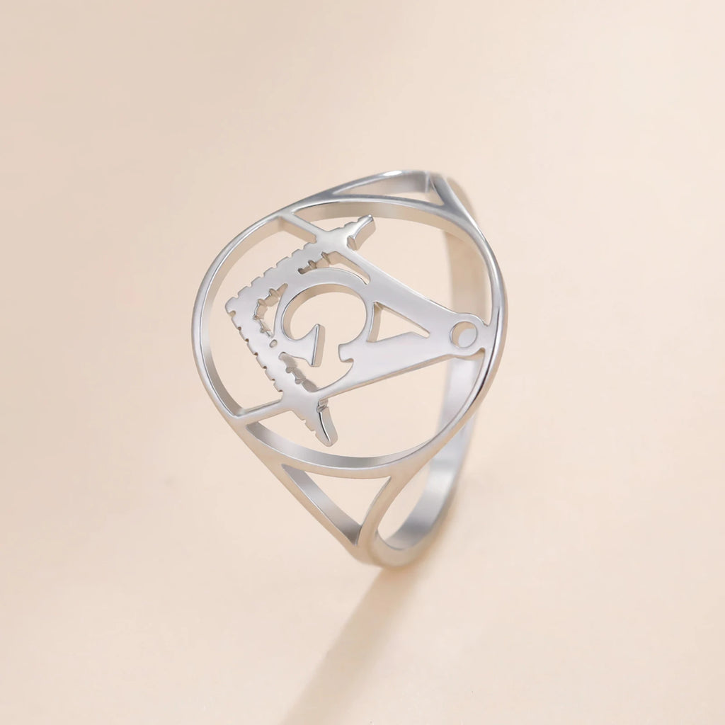 Masonic Freemasonry Signet Ring — Stainless Steel