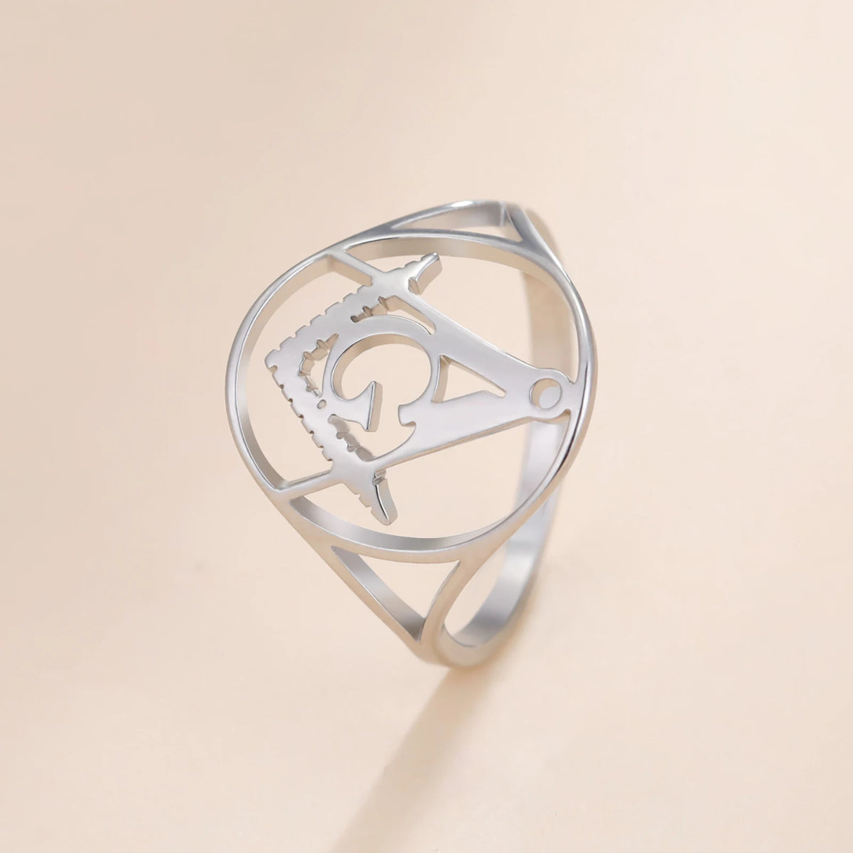 Masonic Freemasonry Signet Ring — Stainless Steel