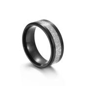 Rime Textured Inlay Beveled Edge Ring — Stainless Steel