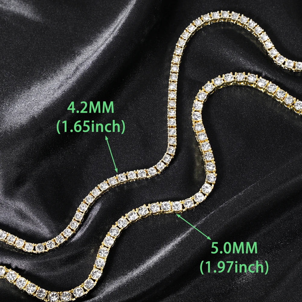 Iced Out Tennis Chain Bracelet 5mm — Silver