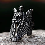 2022 NEW Men's 316L stainless steel rings Angel Wing Skull Vintage Aegishjalmur PUNK for teen Jewelry Gifts free