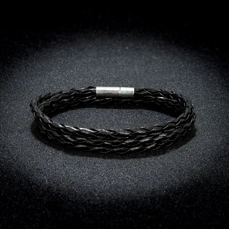 Simple Multilayer Leather Bracelet — 11 Colors, Men & Women