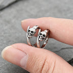 Skull Hoop Earrings Punk Party Men Women — 316L Stainless Steel