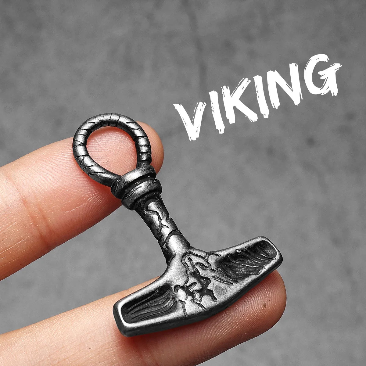 Thor's Hammer Stainless Steel Pendant Necklace