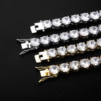 Iced Out Tennis Link Chain Necklace 10mm — Copper Alloy