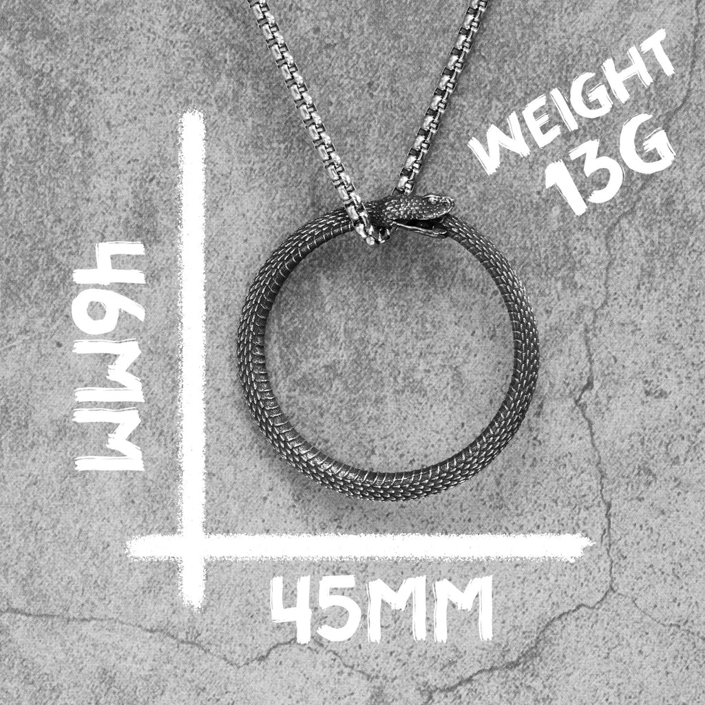 Ouroboros Snake Stainless Steel Pendant Necklace