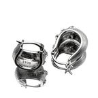 Star Silver Earrings Vintage Sterling Chunky Zircons