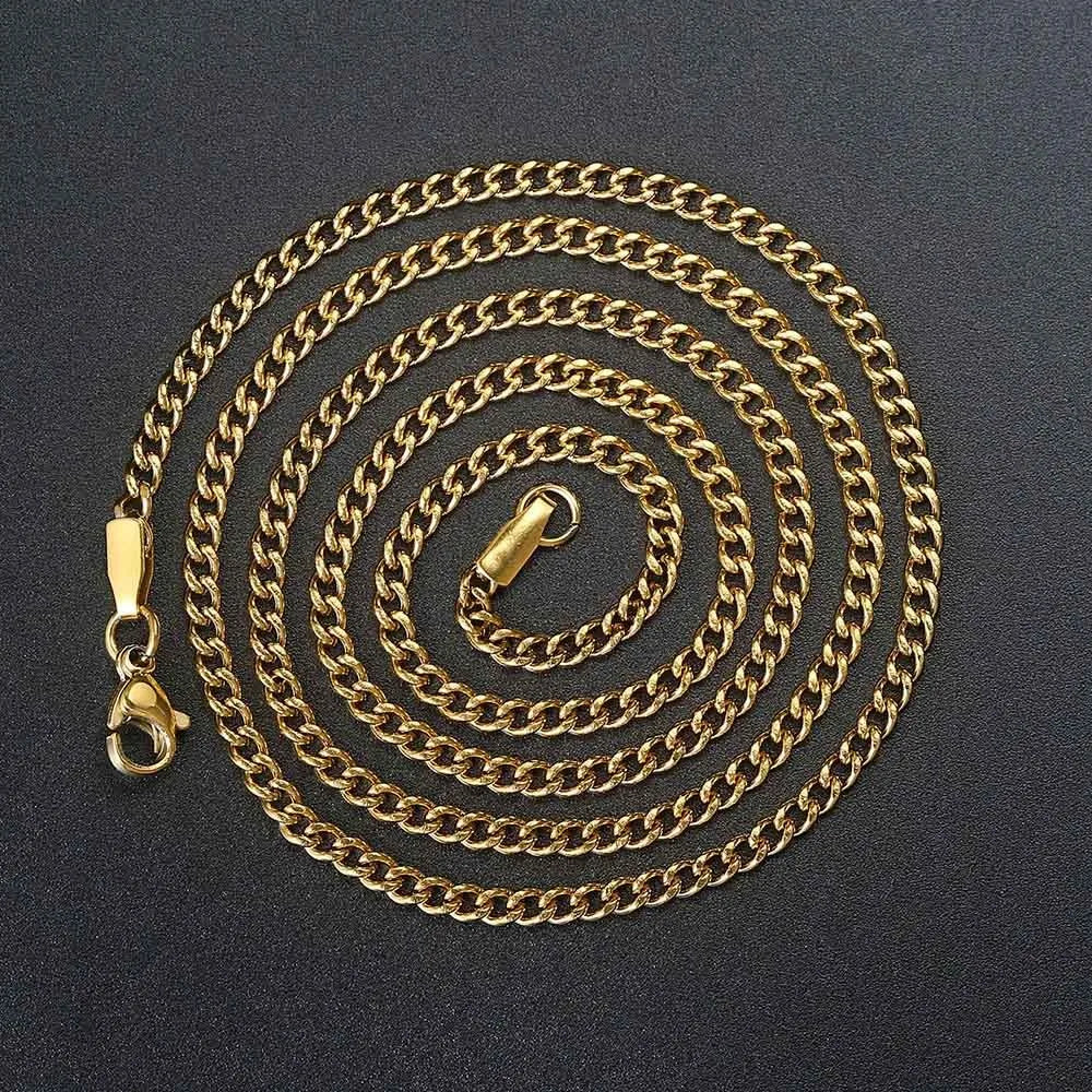 Stainless Steel Cuban Chain Necklace 3MM