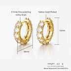 Gold Iced Out Huggie Hoop Earrings Zircon