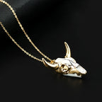 Horn Cow Bull Head Pendant Necklace Resin Goat Pendant Ox Satan Amulet Hip-hop Collar Thin Chain Women Fashion Jewelry Gifts