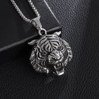 Domineering Tiger Head Pendant Men\\\'s Fashion Animal Tiger Necklace Punk Hip-Hop Trend Casual Jewelry Boyfriend Gift